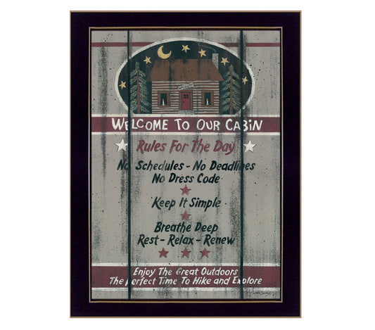 "Cabin Rules" Ready to Hang Framed Print
