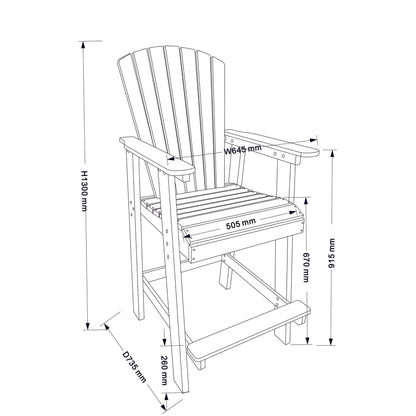 Outdoor Tall Adirondack Chairs Set of 2 Doba 