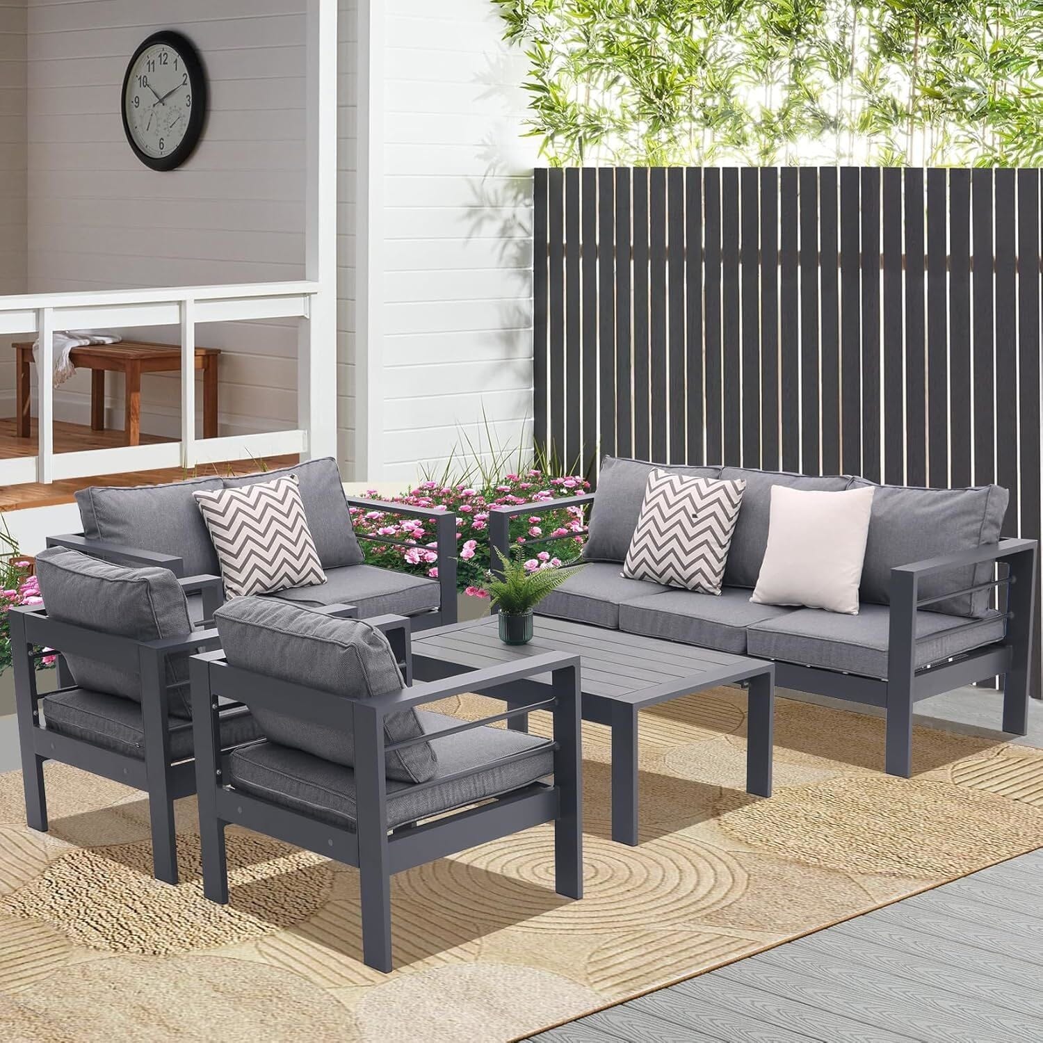 5-piece Aluminum Outdoor Patio Conversation Set Doba as Pic 