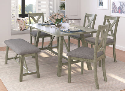 6 Piece Wood Dining Table Set