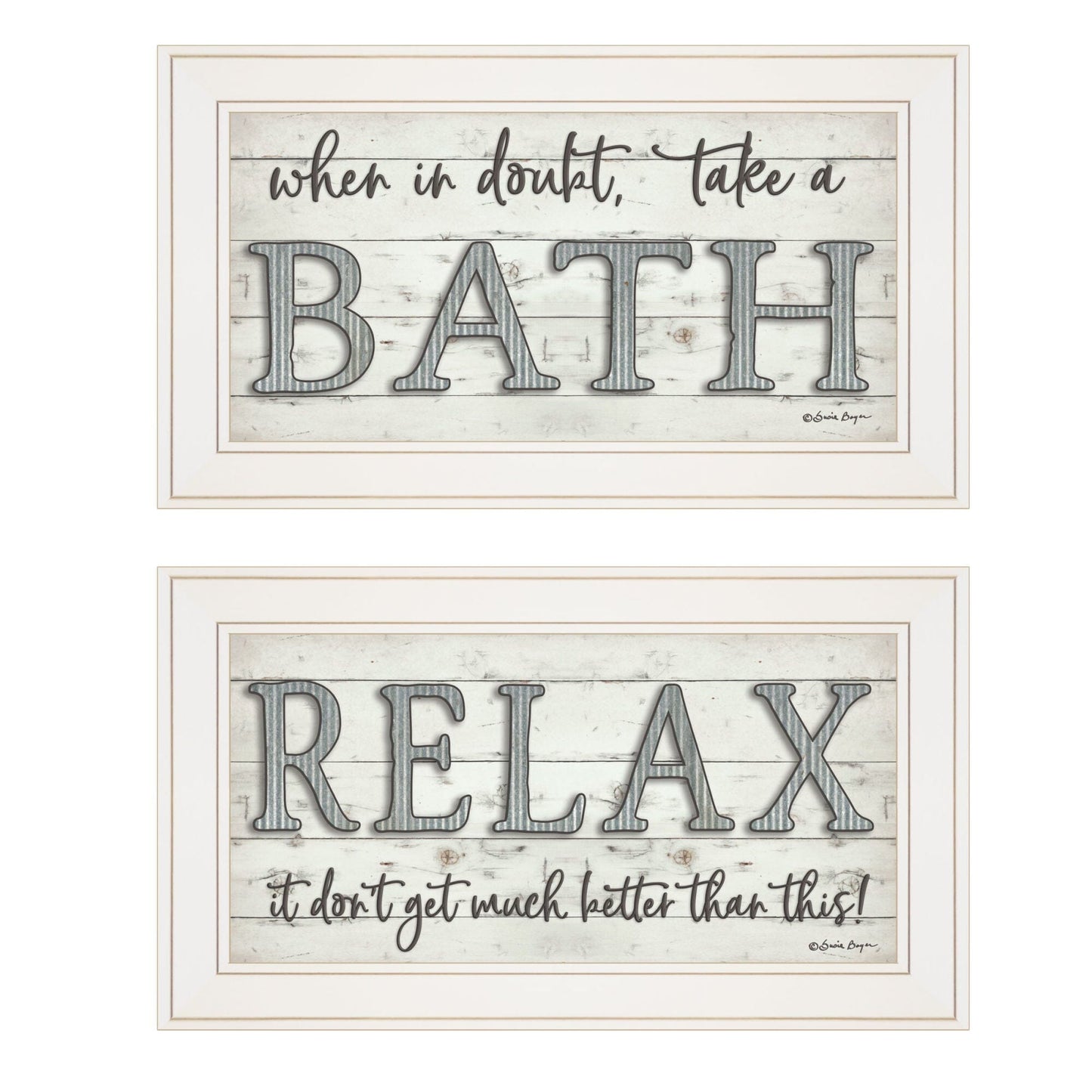 Trendy Decor 4U "Bath Relax" Framed Wall Art, Modern Home Decor Framed Print for Living Room, Bedroom & Farmhouse Wall Decoration by Susie Boyer Doba as Pic 