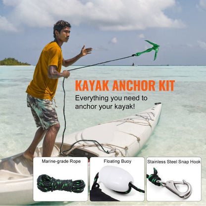 Folding Small Boat Anchor with Snap Hook for Kayaks Small Boats Canoes