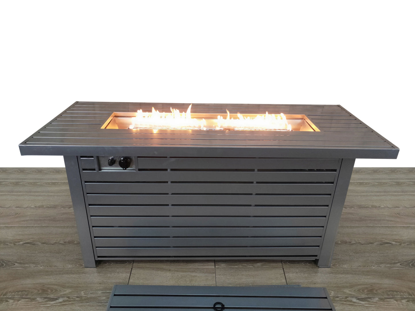 Living Source International Steel Propane/Natural Gas Outdoor Fire Pit Table with Lid