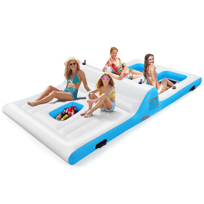 Floating 4-Person Inflatable Lounge Raft with 130W Electric Air