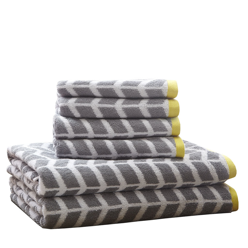 Cotton Jacquard Bath Towel 6 Piece Set