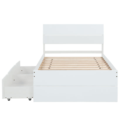 Modern Twin Bed Frame With 2 Drawers