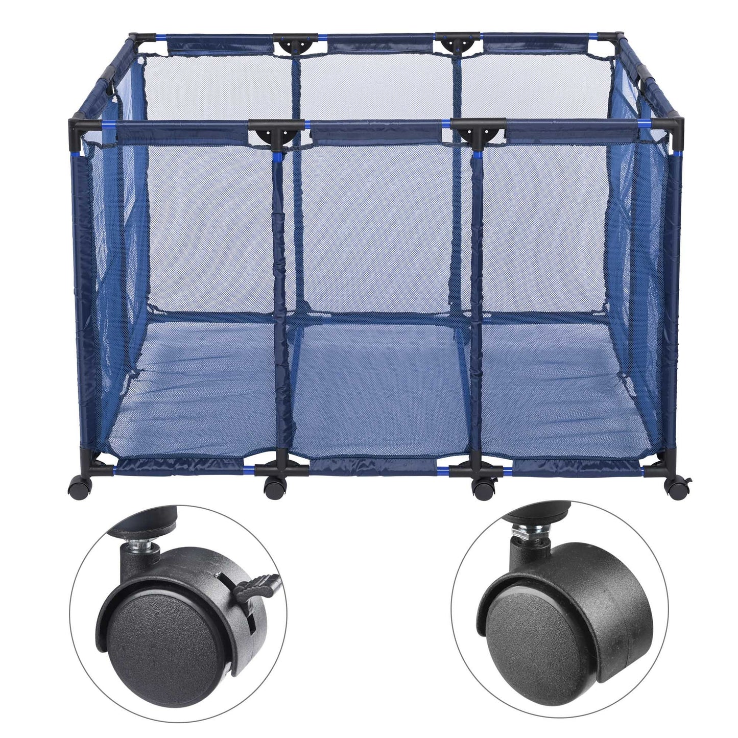 Storage Bin Blue Nylon Mesh Basket Organizer For Your Goggles, Beach Balls, Floats, Swim Toy
