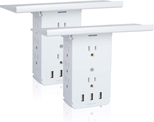 Bosonshop Wall Outlet Extender-2 Pack Surge Protector Multifunctional Outlet