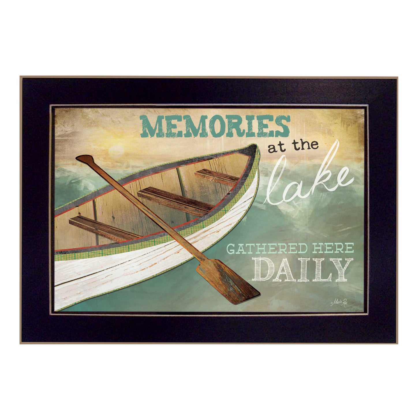 "Memories at the Lake" By Marla Rae, Printed Wall Art, Ready To Hang Framed Poster, Black Frame