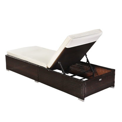 Outdoor Leisure Rattan Bed / Chaise - Brown