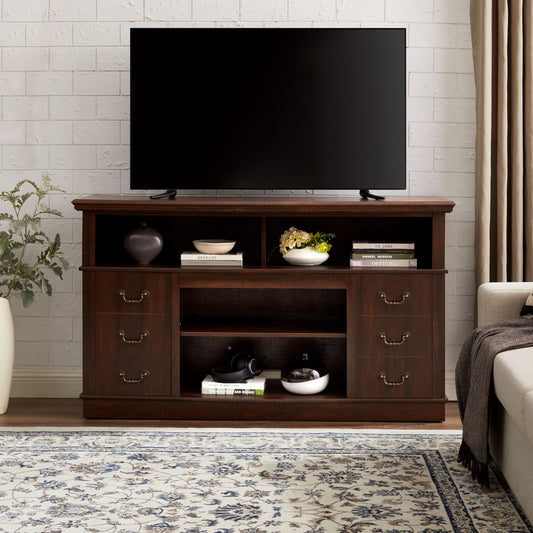 Traditional TV Media Stand Entertainment Console for TV Up to 65", Espresso