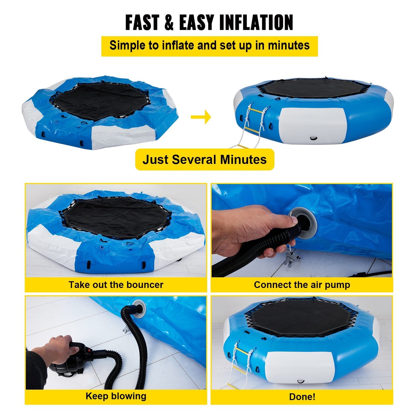 Inflatable Water Trampoline Bounce Swim Platform