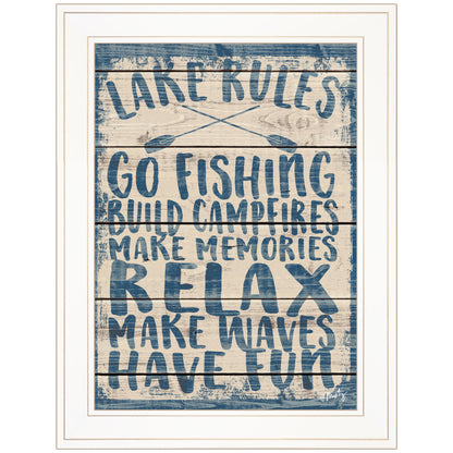"Lake Rules" by Misty Michelle, Ready to Hang Framed Print, White Frame