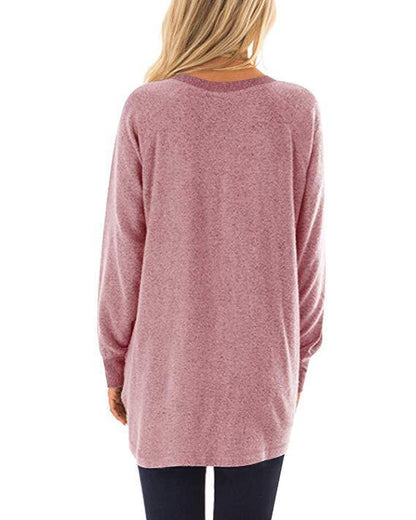 Round Neck Color Pocket Sweatshirt