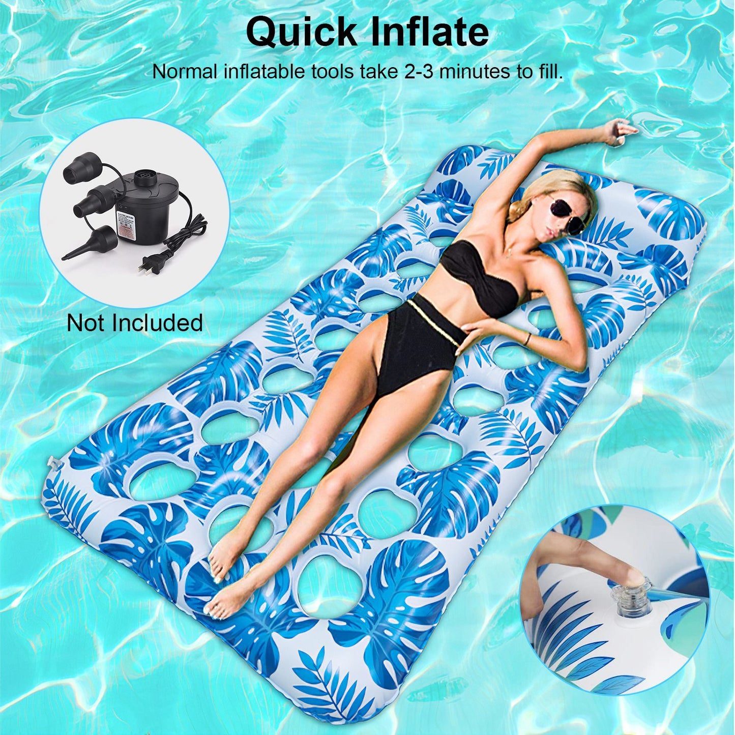 3 Pack Inflatable Pool Float Raft Water Lounge
